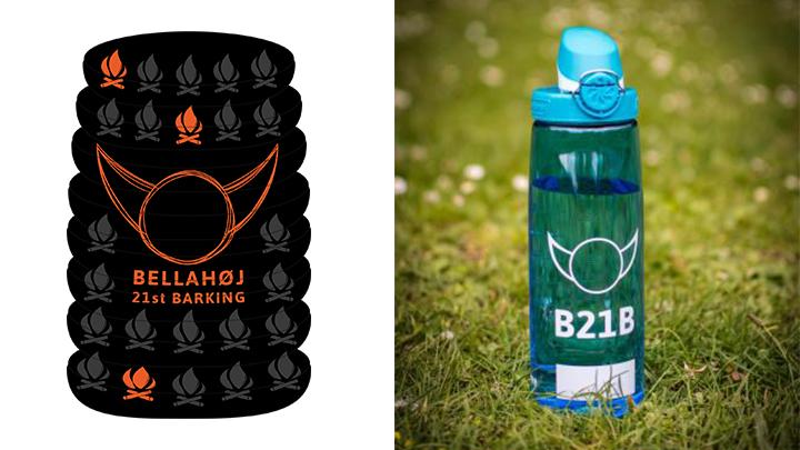 Halsedisse og vanddunk med logo på